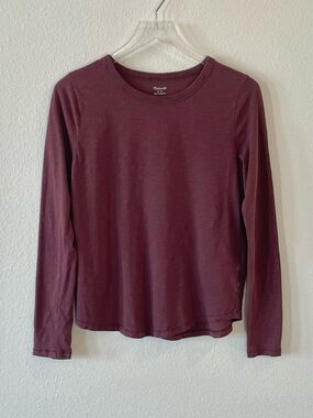 Madewell Maroon Long-Sleeve Crewneck Tee